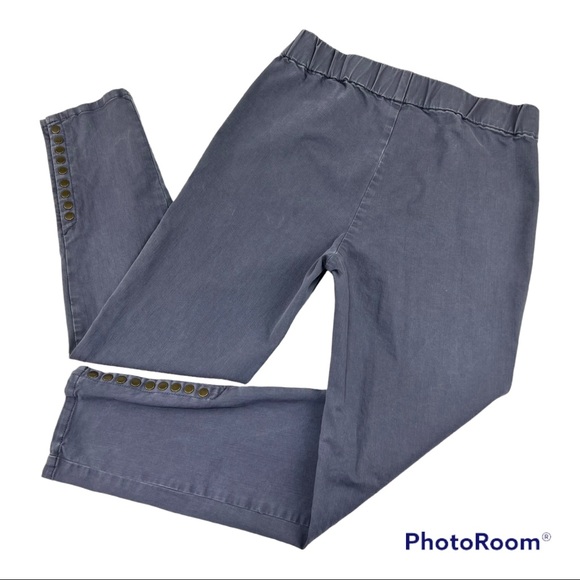 SOFT SURROUNDINGS Metro Leggings Jeggings Snaps M 12 Blue Gray - Picture 4 of 11